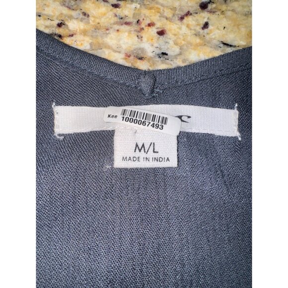 ONeill Boho Embroidered Tunic Top Swim Coverup M/L Navy Floral V-Neck Viscose - Picture 5 of 11